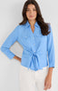 Image of NIC+ZOE Iconic Tie Front Split Neck Shirt - French Blue