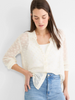 Image of NIC+ZOE Aura Dot Button Front Sheer Shirt - White/Gold