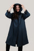 Image of Oopera Reversible Parisian Button Front Raincoat - Black/Navy