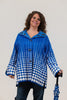 Image of Oopera Toggle Front Closure Reversible Hooded Raincoat with Matching Umbrella - Royal Blue/White