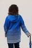 Image of Oopera Toggle Front Closure Reversible Hooded Raincoat with Matching Umbrella - Royal Blue/White