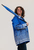 Image of Oopera Toggle Front Closure Reversible Hooded Raincoat with Matching Umbrella - Royal Blue/White