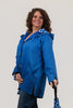 Image of Oopera Toggle Front Closure Reversible Hooded Raincoat with Matching Umbrella - Royal Blue/White