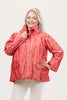 Image of Oopera Hidden Hood Crinkle Rain Jacket - Coral