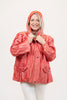 Image of Oopera Hidden Hood Crinkle Rain Jacket - Coral