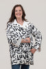 Image of Oopera Toggle Front Closure Reversible Love Print Hooded Raincoat - White/Black