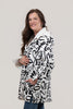 Image of Oopera Toggle Front Closure Reversible Love Print Hooded Raincoat - White/Black
