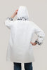 Image of Oopera Toggle Front Closure Reversible Love Print Hooded Raincoat - White/Black