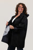 Image of Oopera Toggle Front Closure Reversible Marilyn Monroe Print Hooded Raincoat - Black/White