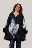 Image of Oopera Toggle Front Closure Reversible Marilyn Monroe Print Hooded Raincoat - Black/White