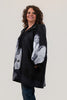 Image of Oopera Toggle Front Closure Reversible Marilyn Monroe Print Hooded Raincoat - Black/White