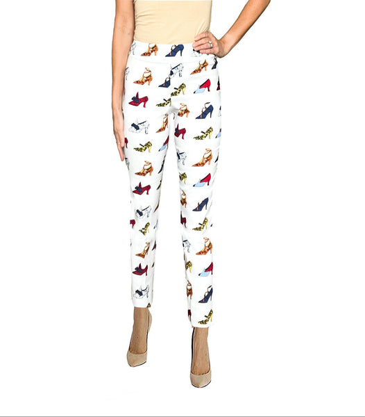 Krazy Larry Print Pull On Ankle Pant - Heels