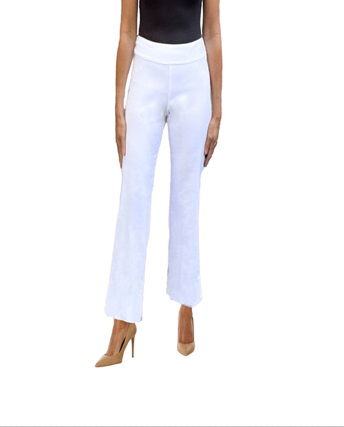 Krazy Larry Pull On Flare Pant - White