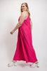 Image of GiGiO Textured Woven Sleeveless Wide Leg Jumpsuit - Fuchsia