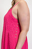 Image of GiGiO Textured Woven Sleeveless Wide Leg Jumpsuit - Fuchsia
