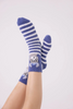 Image of PJ Salvage Llamakkah Fun Socks - Dark Periwinkle