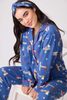 Image of PJ Salvage Love Leo Dog Rescue Cozy Flannel 3 Piece Pajama Set - Dark Denim