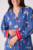 Image of PJ Salvage Love Leo Dog Rescue Cozy Flannel 3 Piece Pajama Set - Dark Denim