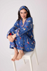 Image of PJ Salvage Love Leo Dog Rescue Cozy Flannel 3 Piece Pajama Set - Dark Denim