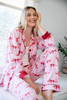 Image of PJ Salvage Ribbons & Bows Flannel 3 Piece Pajama Set - Candy Pink