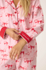 Image of PJ Salvage Ribbons & Bows Flannel 3 Piece Pajama Set - Candy Pink