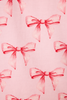 Image of PJ Salvage Ribbons & Bows Flannel 3 Piece Pajama Set - Candy Pink