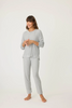 Image of PJ Salvage Silver Sparkle Waffle Thermal Ski Jammie Set - Heather Grey