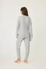 Image of PJ Salvage Silver Sparkle Waffle Thermal Ski Jammie Set - Heather Grey