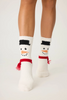 Image of PJ Salvage Snowman Fun Socks - White