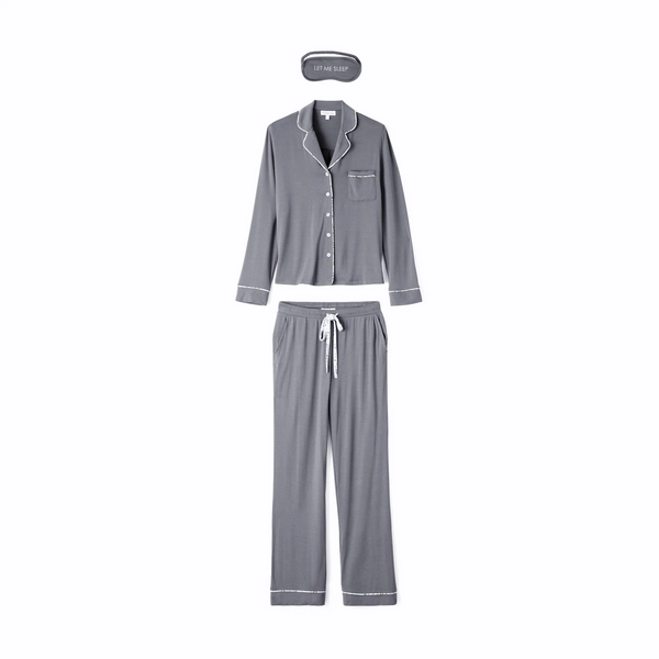 PJ Salvage Wild Dreams Modal 3 Piece Pajama Set - Charcoal