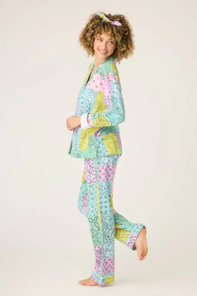 PJ Salvage Flannel Paisley 3 Piece Pajama Set - Multicolor