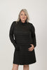 Image of Pure Essence Dotted Jacquard Cowl Neck Tunic Dress - Black/Ivory