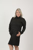 Image of Pure Essence Dotted Jacquard Cowl Neck Tunic Dress - Black/Ivory