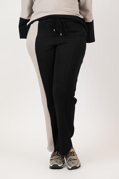 Pure Essence Color Block Drawstring Pant - Tan/Black