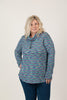 Image of Pure Essence Drawstring Cowl Neck Tunic - Paris Blue