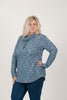 Image of Pure Essence Drawstring Cowl Neck Tunic - Paris Blue
