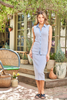 Image of Paparazzi 2-Piece Stretch Rib Knit Sleeveless Top & Tube Skirt Set - Blue