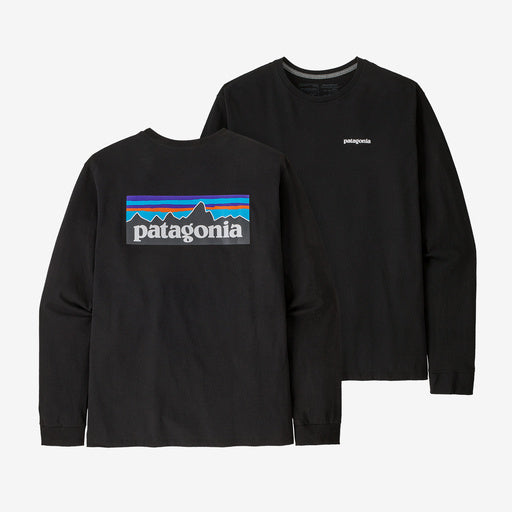Patagonia Men's Long Sleeve P6 Logo Responsibili-Tee - Black