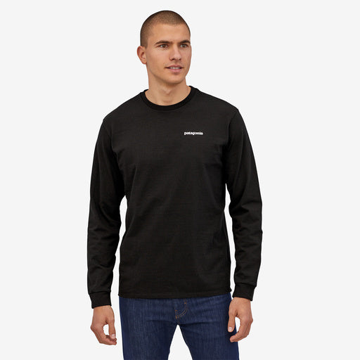 Patagonia Men's Long Sleeve P6 Logo Responsibili-Tee - Black