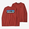 Image of Patagonia Men's Long Sleeve P6 Logo Responsibili-Tee - Burl Red