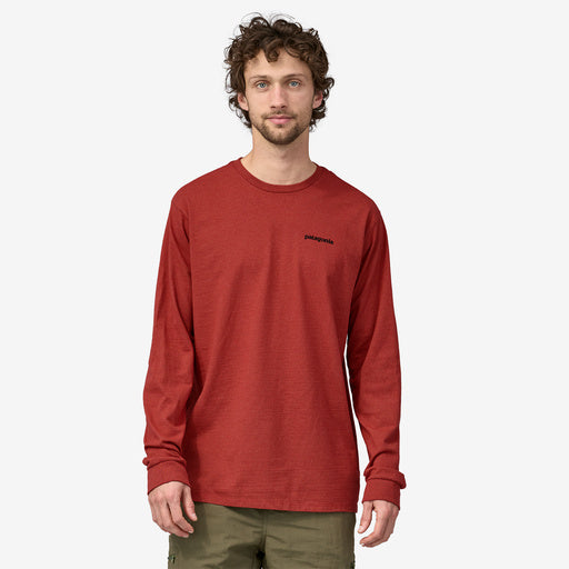 Patagonia Men's Long Sleeve P6 Logo Responsibili-Tee - Burl Red