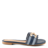 Image of Patrizia by Spring Step Lamiyah Gold Bit Fringe Detail Slide Sandal - Navy
