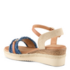 Image of Patrizia by Spring Step Lemire Denim Horse Bit Wedge Sandal - Dark Denim