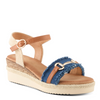 Image of Patrizia by Spring Step Lemire Denim Horse Bit Wedge Sandal - Dark Denim