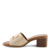 Image of Patrizia by Spring Step Mabbitt Block Heel Gold Hardware Detail Slide Sandal - Bone