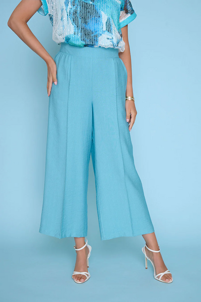 Picadilly Wide Leg Cropped Pant - Lagoon
