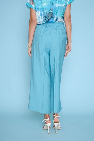 Picadilly Wide Leg Cropped Pant - Lagoon
