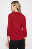 Image of Picadilly Johnny Collar Sweater Top with Metal Buttons - Ribbon Red