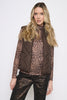 Image of Picadilly Reversible Quilted Zip-Front Vest - Chocolate/Leopard