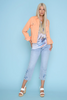 Image of Picadilly Flower Button Denim Jacket - Apricot
